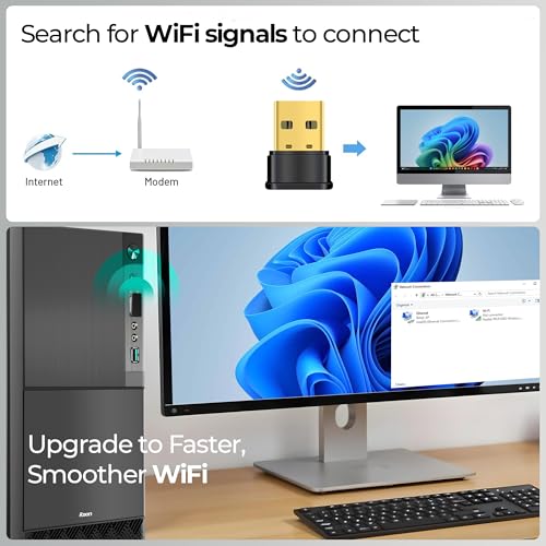 Image of Foxin Nano 150 mbps Wireless USB Wi-Fi Adapter for PC, Desktop, Laptop | Mini WiFi Dongle Compatible with Windows, Mac Os | Advanced Security WPA /WPA2 encryption Standards | 150 mbps