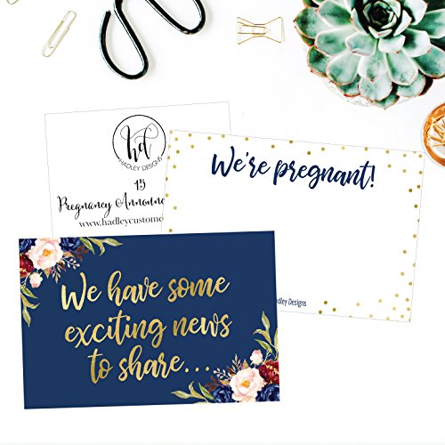 25 Navy Pregnancy Announcement Card Set Were Expecting Baby Surprise Having Birth Reveal Only Best Friends Get Promoted To Auntie Aunt Uncle Grandpa Grandma Grandparent Sister Brother Family Dad Mom #TOP4