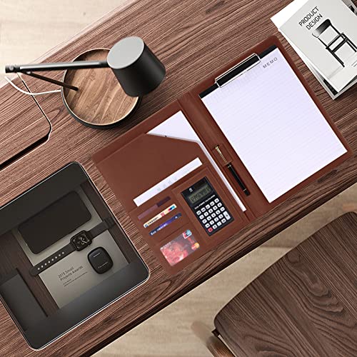 Porte-documents pour CV et entretien avec bloc-notes intégré marron A4 - 7