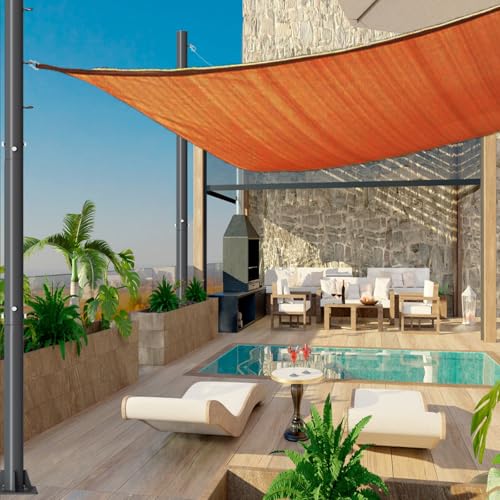 Sun Shade Sail Poles Set of 2-10ft Outdoor Removable Sunshade Support Post Heavy Duty Canopy Awning Shade Cloth Metal Pole Posts Kit for Outside Patio Backyard Garden Playground - Thickness 1.5mm