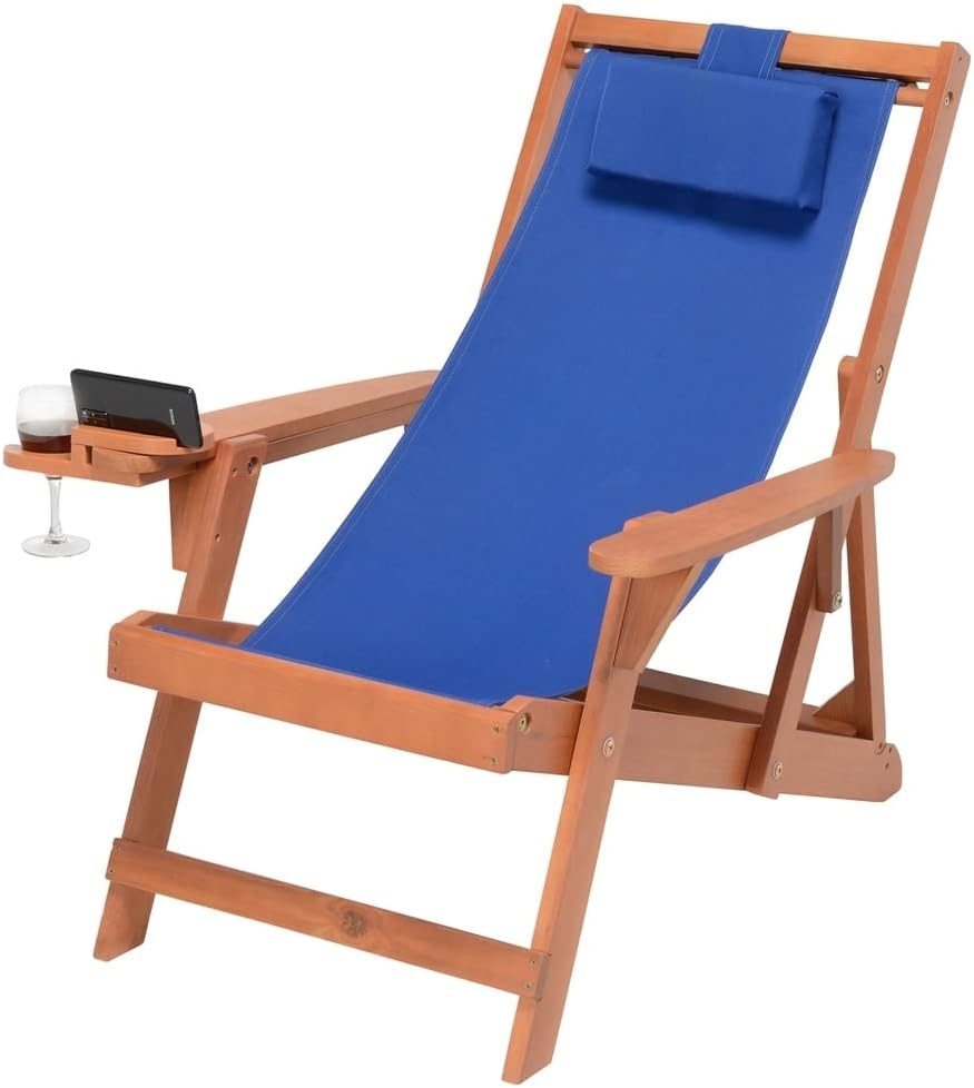 W Unlimited Romantic 3-Piece Wood and Canvas Adirondack Furniture Set in Brown