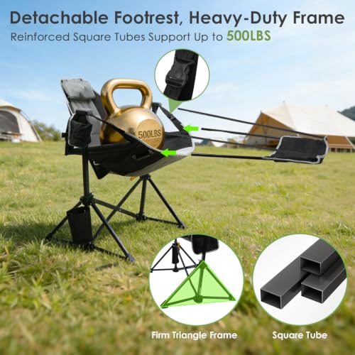 Suteck Silla Hamaca para Camping con Reposapiés, Silla Colgante Sobredimensionada de 500LBS miniatura 4