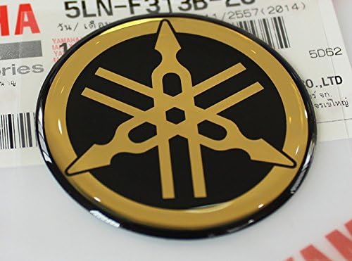 YAMAHA TUNING Emblem Sticker Logo / GOLD - CHROME /More size to select/ BODY GEL Resin Self-adhesive Moto / Jet Ski / ATV / Snowmobile (30mm.)