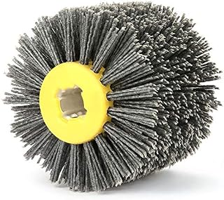 5Inch 80 Grit Polishing Wheel Wire Drawing Wheel Drum Burnishing Brush for Wooden Polishing