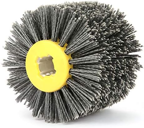 5Inch 80 Grit Polishing Wheel Wire Drawing Wheel Drum Burnishing Brush for Wooden Polishing