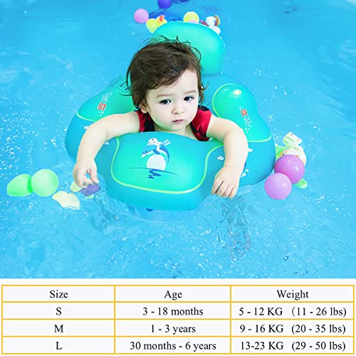 Myir Jun Baby Float, Inflatable Baby Pool Float Toddler Swimming Float Ring Children Waist Swim Baby Swimming Ring Kids Swim Trainer (Blue, M) #TOP5