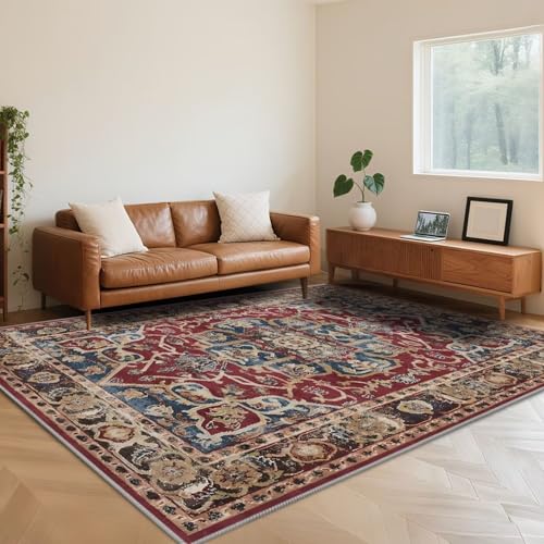 Tapis antidérapant enfant lavable machine rouge rétro 120x160cm - 2