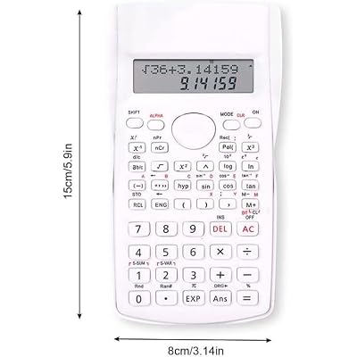 آلة حاسبة علمية ذات صفين من Valkyrie Dexin 240 باللون الأبيض