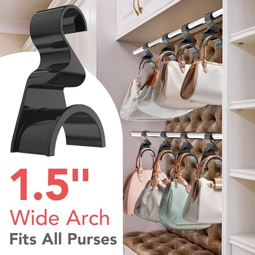 Wiosi Premium Black Purse Hanger Closet Set of 3 - Durable Acrylic Organizers and Storage Bag Hanger for Luxury Closet - Purse Hanger Holder for Handbags, Premium Backpack Purse Hooks by Wiosi - Image 5