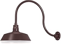 Vista 47 de 14 pulgadas. RLM Warehouse - Pantalla con brazo de cuello de cisne y bombilla Led A19 5000K de 9W