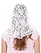 RufnTop Lace Mantilla Catholic Church Chapel Veil Head Covering Head Covering Spanish Latin Mass (White Flower03 One Size)
