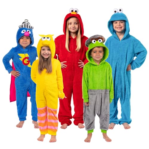Sesame Street Union Suit Toddlers Big Bird Costume Zip Up Pajama Outfit (Big Bird 5T)