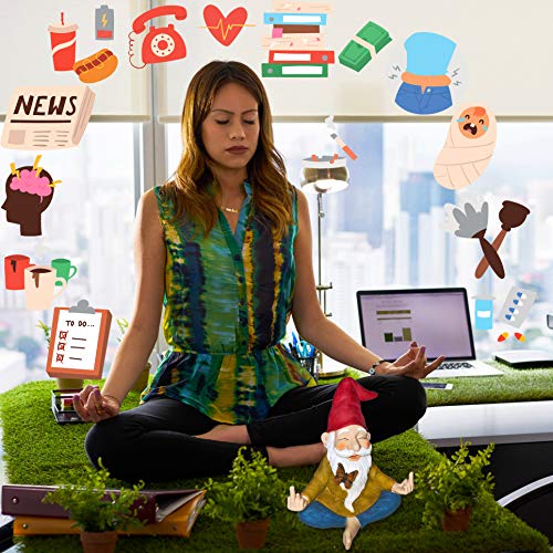 Mood Lab Garden Gnome - Zen Gnome Statue - 9.25 Inch Tall Lawn Gnome Figurine - For Outdoor Or House Decor #TOP6