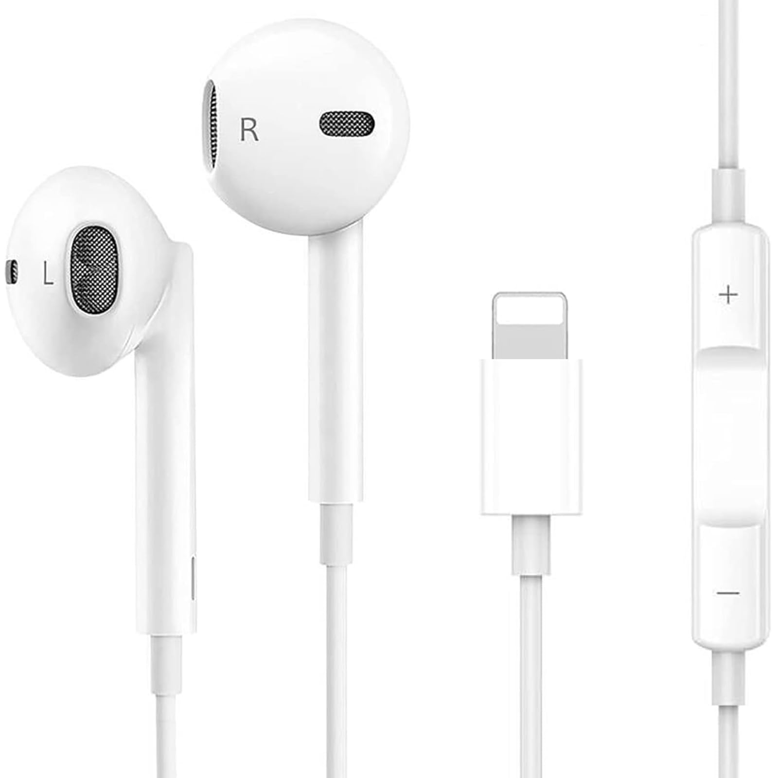 Wired Earbuds Headphones for iPhone, Hi-Res Extra Bass Earphones, HiFi-Audio Stereo Noise Isolating with Mic+Volume Control Compatible with iPhone 14/14 Pro Max/13/12 Mini/SE/11/X/XS Max/XR/8/7 Plus