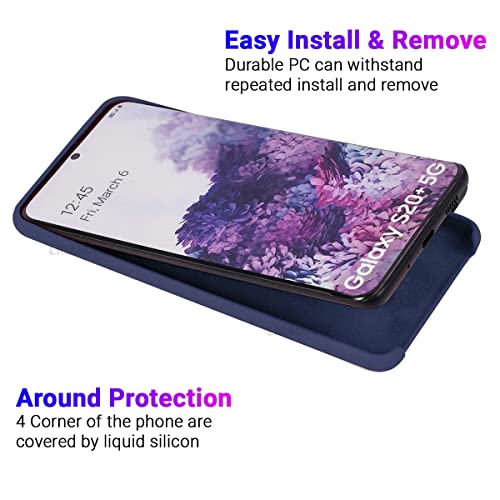 Image of LIRAMARK Liquid Silicone Soft Back Cover Case for Samsung Galaxy S20 Plus / S20 Plus 5G (Midnight Blue)