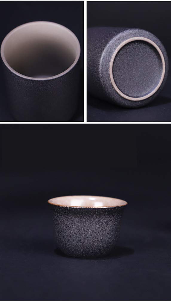 Ensemble de 9 Tasses à saké japonaises avec réchaud en céramique Noire pour Services à thé à Domicile (AA)