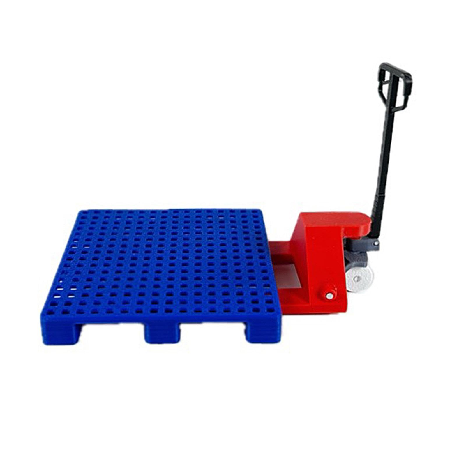 Miniatur Gabelstaplermodell Im Maßstab 1:18. Zubehör für Hubwagen Reparaturwerkstätten. Ideal für Sammler Und für Den CR, Gelb mit Palette