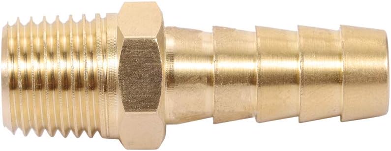 Brass Hose Barb Fittings ,Air Hose Fittings, 3/8" Barb x 1/4" NPT Male Pipe,Compression Hose Fittings Adapter (5, 3/8" Barb x 1/4" NPT Male) : Industrial & Scientific