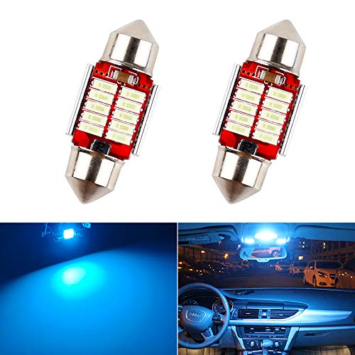 Futwod ルームランプ T10 31 LED アイスブルー ライトブルー 水色 青 T10 × 31mm LEDルームランプ ルームバルブ 車内ランプ 室内灯 トランクライト LED電球 LEDライト 12V 車用 C5W LED 3014SMD 10連 無極性 両口金 2個セット 100日保証