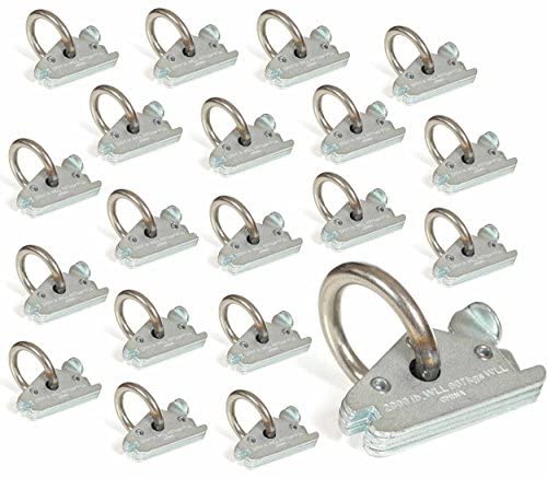 Dc Cargo - E Track O Ring Tie Down Anchors (Pack Of 20) - Extra Heavy Duty Steel E Track Accessories - Tie Down For Etrack System For Trailer Accessories, Motorcycle Anchor, Wheel Chock & Equipment #TOP7