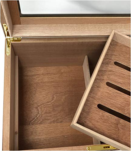 Prestige Import Group - Berkeley Glass Top Humidor - Capacity: Up to 100 - Color: Cherry