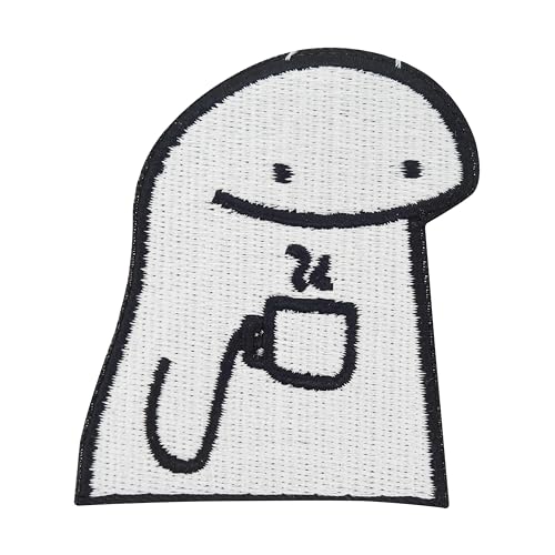 Finally Home Patch zum Aufbügeln - Smiling Coffee Guy | Jeansjacken Patches, Lustige Meme Aufbügler, Retro Flicken, Comic Aufnäher, Cartoon Anime Bügelpatches