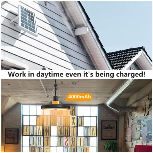 Solar Shed Light Indoor Outdoor, JACKYLED Motion Sensor Solar Pendant Light with Dimmable Remote Control 16.4ft Cord IP65 Waterproof LED Shed Lighting for Storage Barn Patio Shop, Warm White