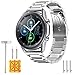 HATALKIN for Huawei Watch GT 2 Band / Samsung Galaxy Watch 3 Band 45mm Stainless Steel Adjustable Classic Replacement for Huawei Watch GT2 46mm /GT/GT 2E /Samsung Galaxy Watch 3 45mm / 46mm (Silver)