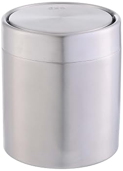 EKO Stainless steel Trash Bin with Swing Lid, 1.5 Liters, Silver