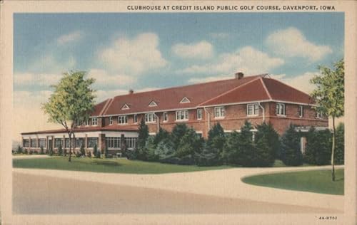 Clubhouse at Credit Island Golf Course Davenport IA Postcard
