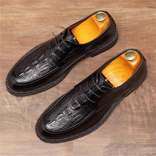 Men's Lace up Oxford Dress Shoes Genuine Leather Formal Business Casual Oxfords Comfortable Slip Resistant Low Heel Wedding Office Wear2