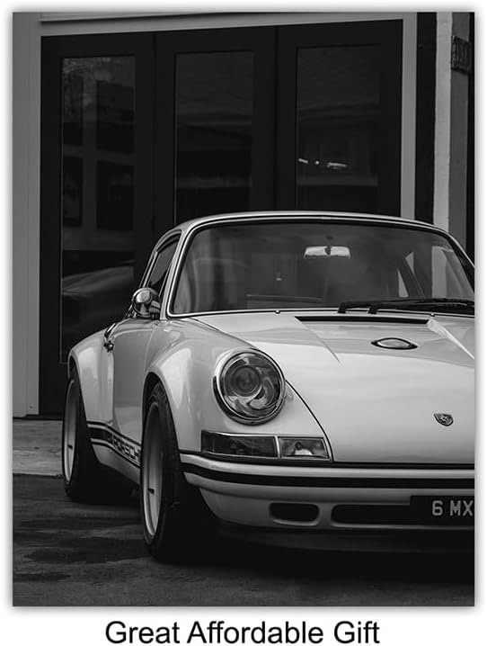 Porsche 911 Wall Decor for Men - Race Car Garage Decor - Sports car Retro Vintage Wall Art - Car Wall Decor - Man Cave Vintage car Masculine Decor - Classic Car Poster Set 8x10 - Teen Boys Room Decor