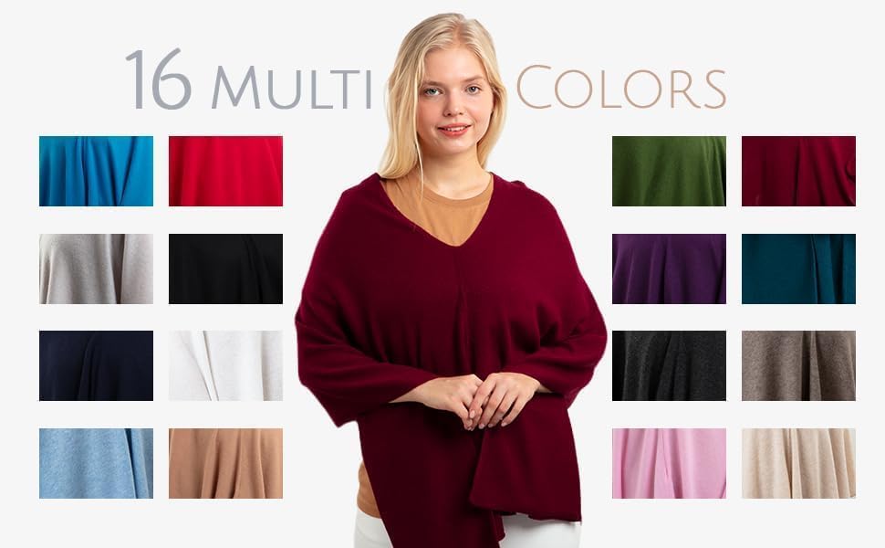 InCashmere 100% Pure Cashmere Women Poncho Sweater - Lightweight Warm Knitted Shawl Wrap - All Year Round Dress Topper Gift - Image 4