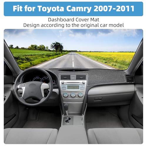Image of Dash Cover Mat for Toyota Camry 2007 2008 2009 2010 2011 Non-Slip Dashboard Cover Mat Sunshade UV Rays Protector Interior Accessories(Grey)