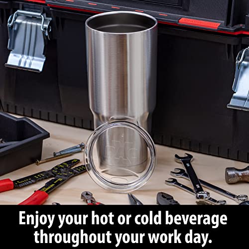 Maxam Xpac 44 Ounce Double Vacuum Wall Stainless Steel Tumbler With Lid, Silver, Fits In A 3.5" Wide Car Beverage Holder #TOP5