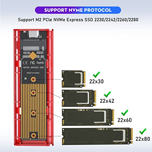 Enclosure Septpenta M.2 NVMe SSD, Alta Velocidad 10Gbps miniatura 3