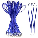 Premium Bulk Navy Blue Lanyards - 17.38 Inch Flat Lanyards with Clip Swivel Hook Detachable Buckle (20 Pack)