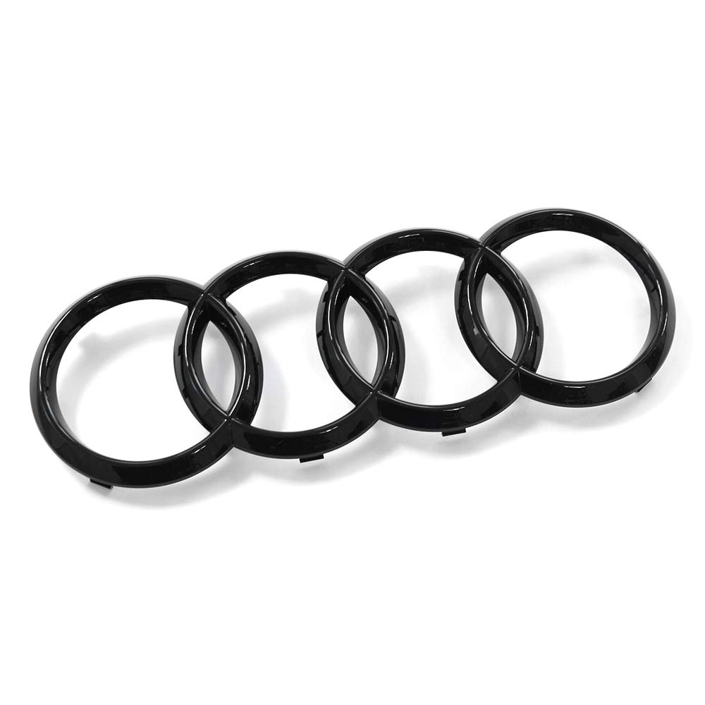 Audi 8W0071801 Ringe Emblem Kühlergrill Logo, schwarz *** nur für S-Line Exterieur (PR-Code 2K7) *** Größe vor dem Kauf messen! ***