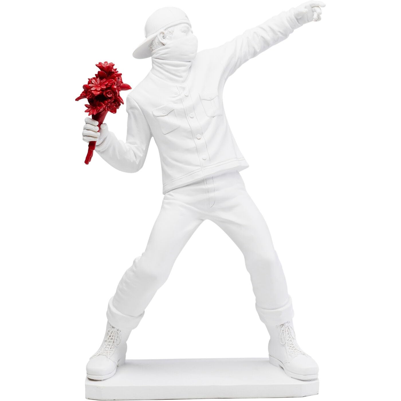 Kare Design Deko Figur Street Art Bouquet, Weiß, Handbemalt, Jedes Stück EIN Unikat, Accessoire, Wohnzimmer, Deko für Regale oder Sideboards, 67x42x24 cm (H-B-T)