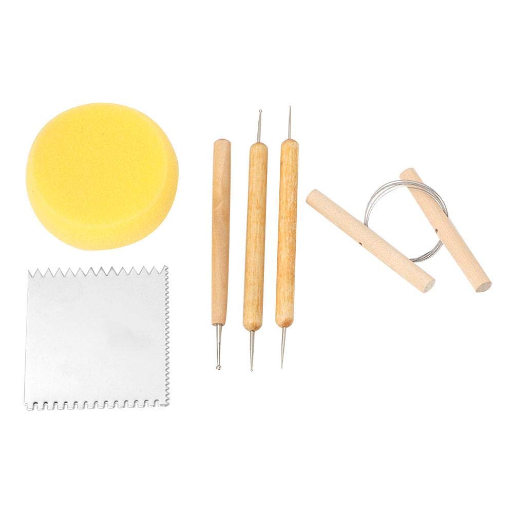 iplusmile 2 pièces Outil de Sculpture Acier Inoxydable et Bois Couteau de Modélisation Potier Résistant Corrosion Lot pour Travail de Modelage Argile et Poterie