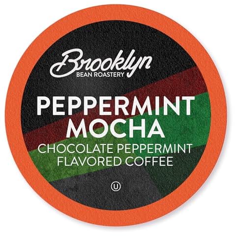 Brooklyn Beans Peppermint Mocha Coffee Pods for Keurig K-Cup Brewers, 40 Count Single-Serve Pods, Flavor Enhanced Minty Chocolate Coffee Cover