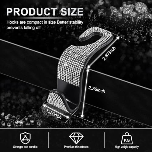 image for LivTee Car Seat Headrest Hook, Auto Seat Hook Hangers Storage Organize