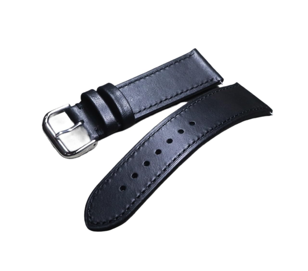 Leder-Uhrenarmbänder, Leder-Ersatz-Uhrenarmband, handgefertigtes Uhrenarmband, echtes Leder, atmungsaktives Armband, 18/19/20 mm, 21 mm, 22 mm, Vintage, schwarzes, lässiges Armband