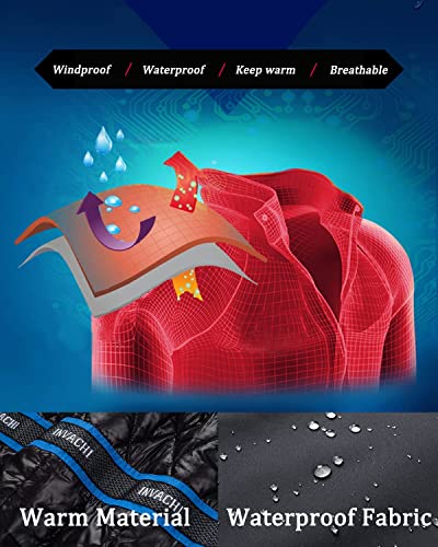 Invachi Men's Waterproof Ski Snow Jacket Warm Winter Coat Mountain Windbreaker Hooded Raincoat #TOP3