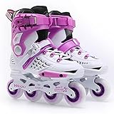 🏄🏄 【Confort】 👍Los patines en línea para adultos usan un diseño clásico de caña alta y un forro interior transpirable de espuma viscoelástica, que es transpirable y cómodo, y los pies son refrescantes, brindando la mejor comodidad.