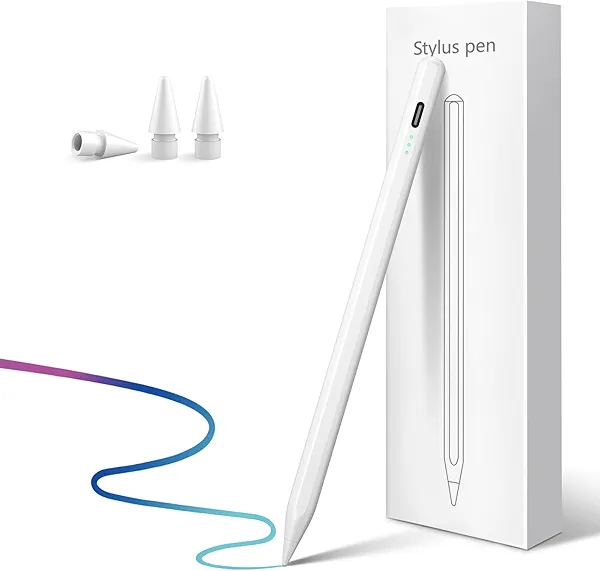 Stylus Pen for iPad 2025-2018 with 13 mins Fast Charge,Tilt Sensor Palm Rejection Pencil for iPad 10/9/8/7/6th,11th A16,Air 11/13" M2/M3,Pro 11/13" M4,Pro 12.9",Air 5/4/3,Mini 7/6/5