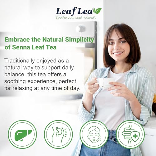Image of LeafLea Senna Leaf Tea Bags, Herbal Laxative Tea for Constipation, 40 Ct