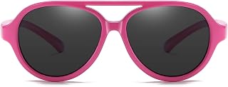 Polarized Kids Aviator Sunglasses Toddler Glasses for Boys and Girls TPEE Flexible Frame UV400 Protection Age 3-5 K011