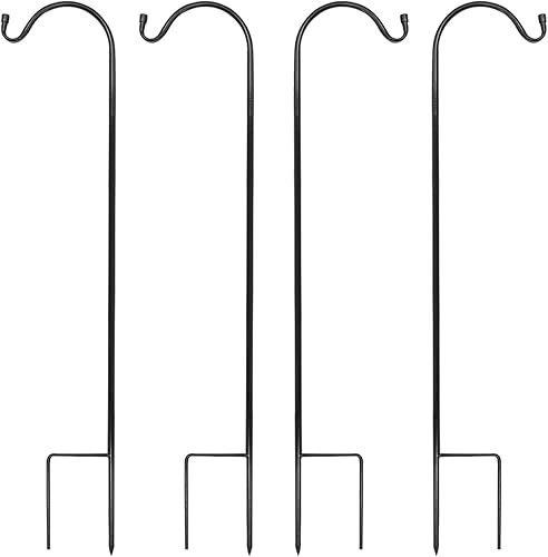 Miniatura 10 de Urban Deco Gancho de pastor resistente, ganchos de pastor ajustables para exteriores, estacas de jardín de pastores de metal de alta calidad, 37