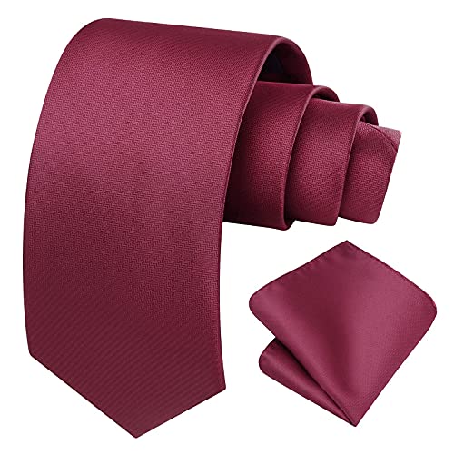 Image of HISDERN Mens Striped Tie and Pocket Square Set Necktie for Men | soft smooth texture, wrinkle-free, neat hand-tied knot, gifting ready, regular 3.4 width, coordinated look, business wedding